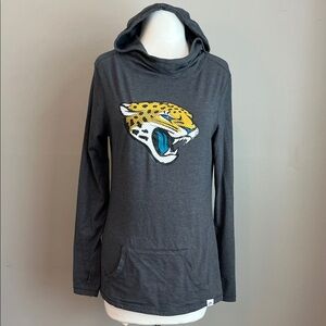 Majestic Jacksonville Jaguar Gray Hoodie with Jaguar Logo Large
